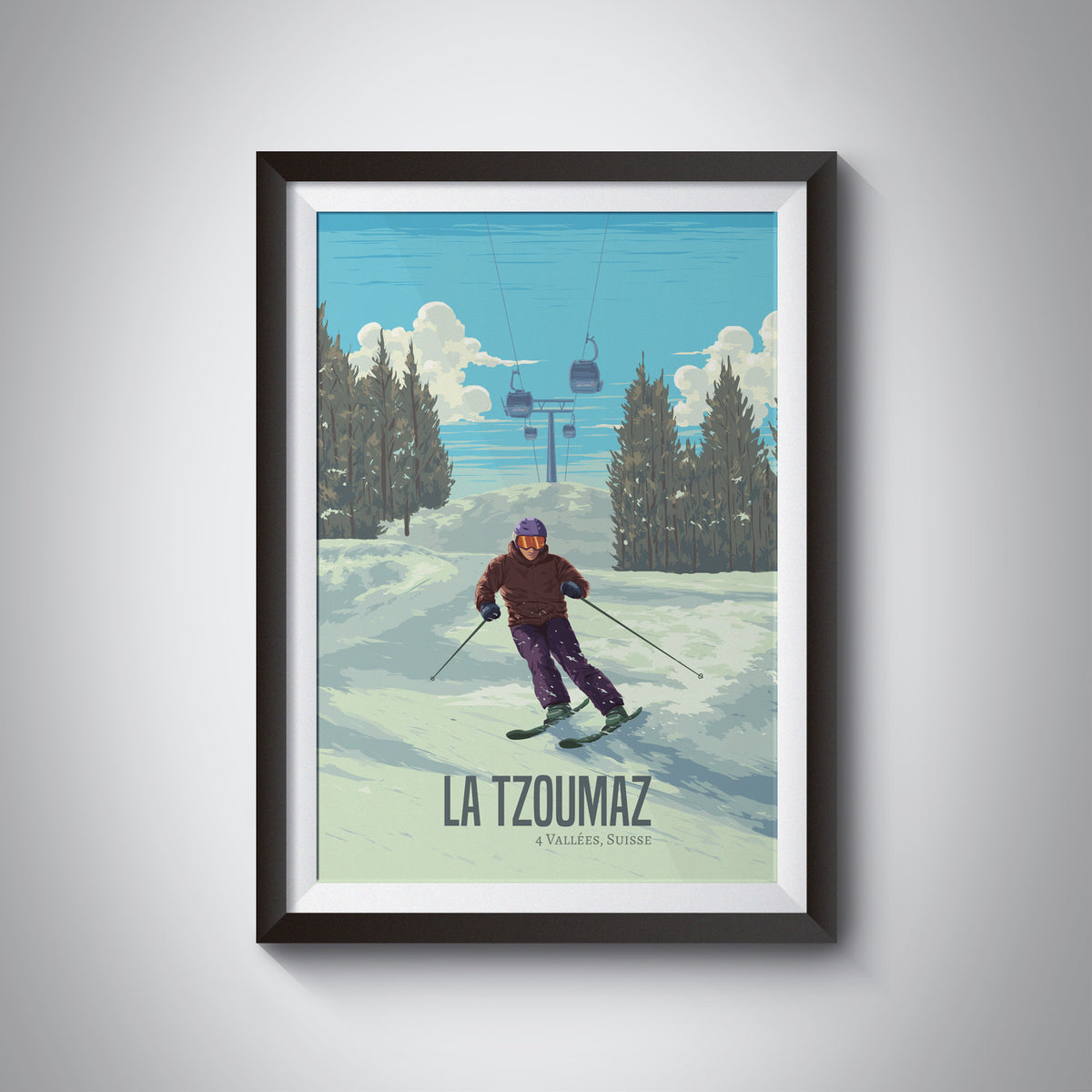 La Tzoumaz Switzerland Ski Resort Travel Poster Bucket List Prints