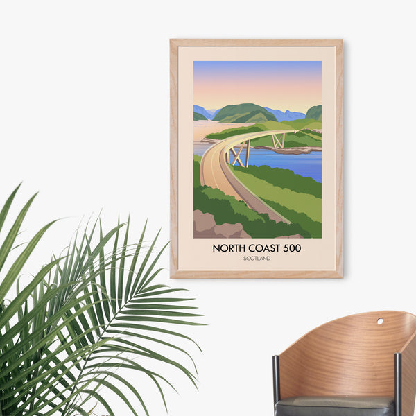 North Coast 500 Scotland Travel Poster