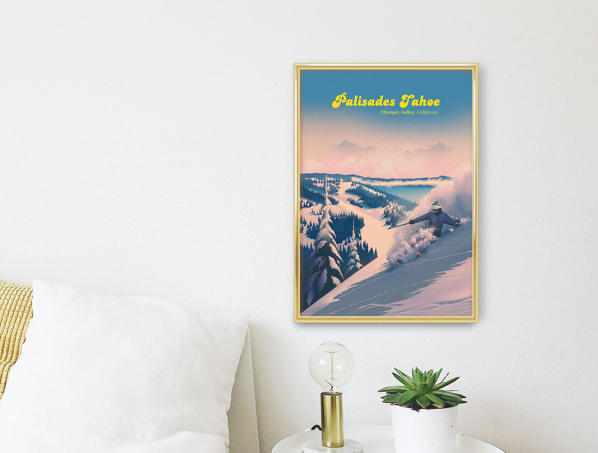 Palisades Tahoe Ski Resort Travel Poster Bucket List Prints