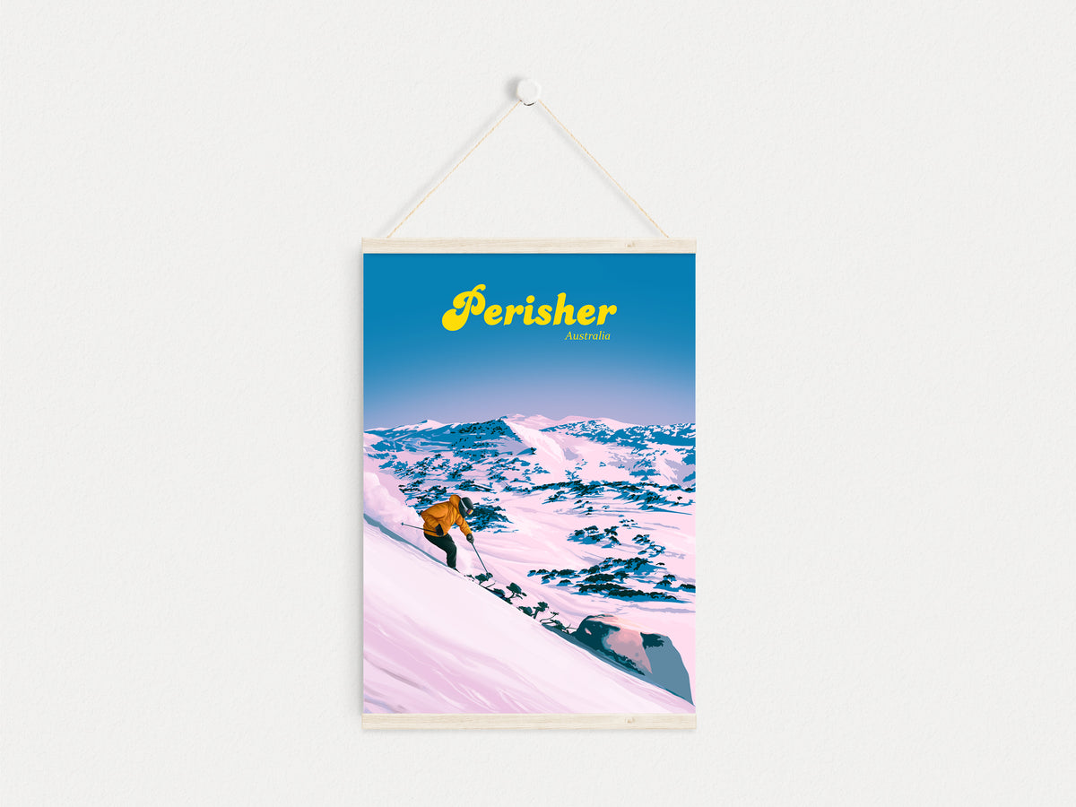 Perisher Australia Ski Resort Travel Poster Bucket List Prints