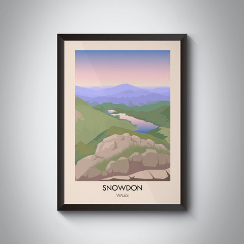 Mount Snowdon Modern Travel Poster