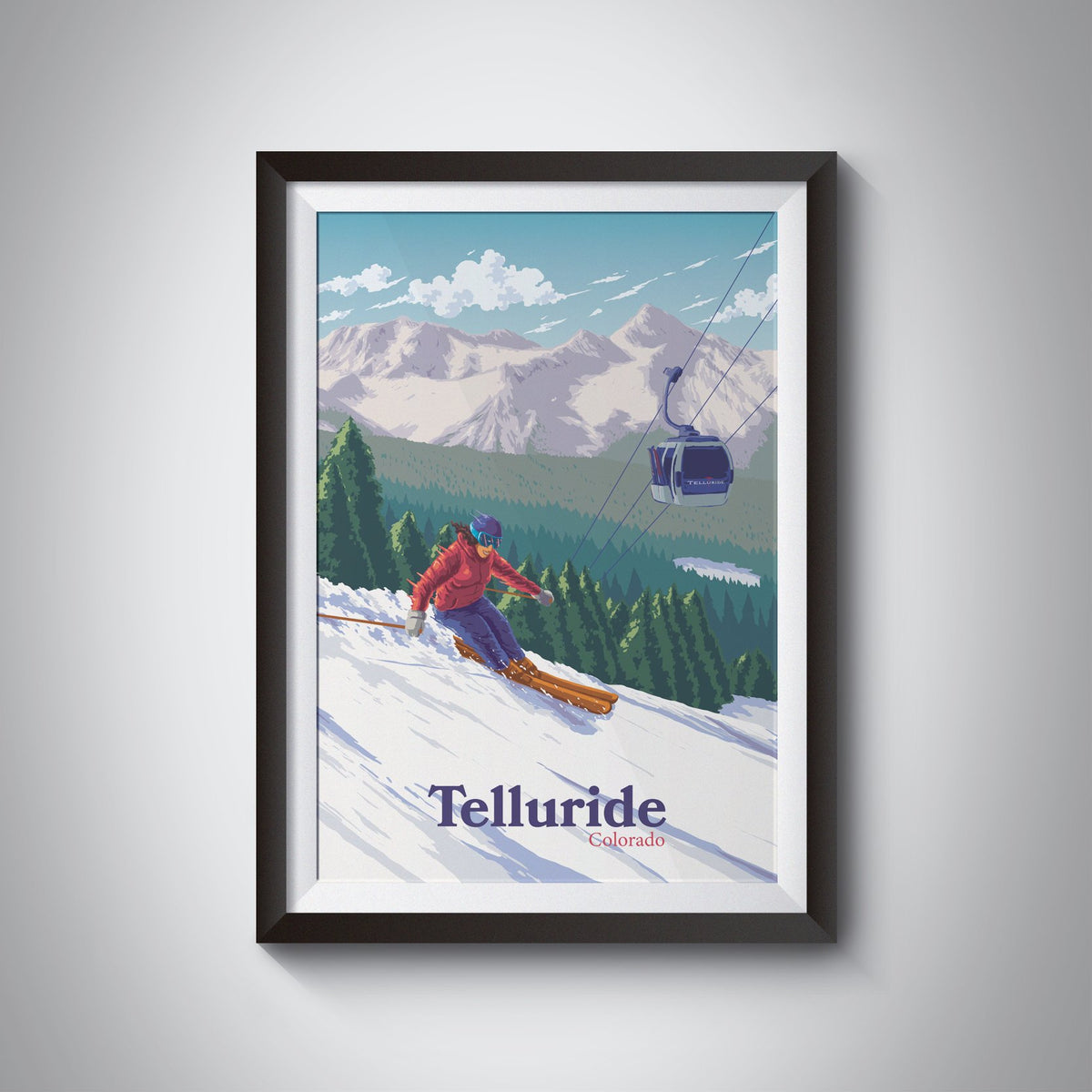 Telluride Colorado Ski Resort Travel Poster – Bucket List Prints