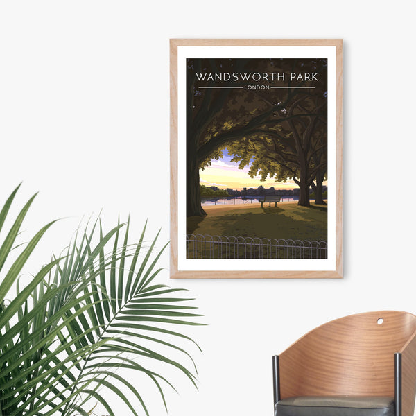 Wandsworth Park London Travel Poster
