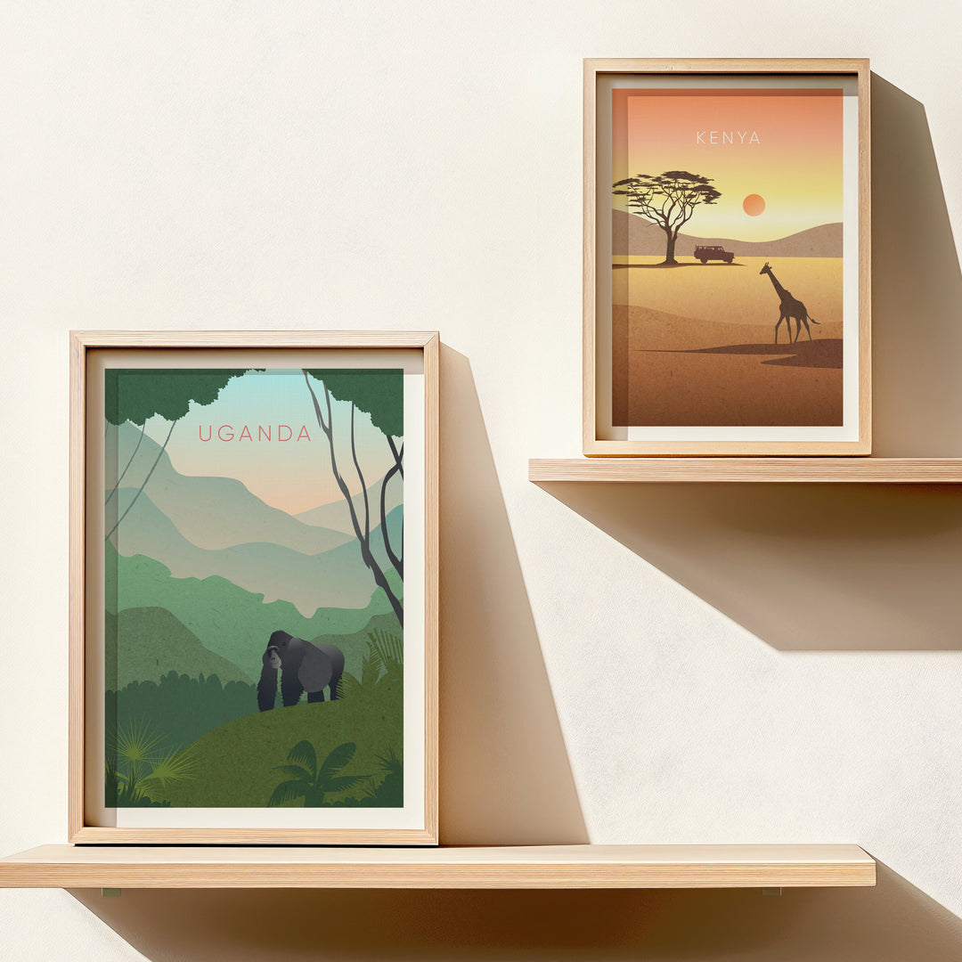 Africa Travel Posters. A collection of high quality art prints celebrating the best of Africa, featuring iconic safari destinations.