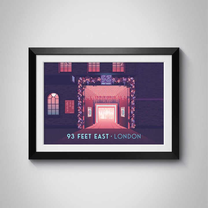 93 Feet East London Nightclub Travel Poster