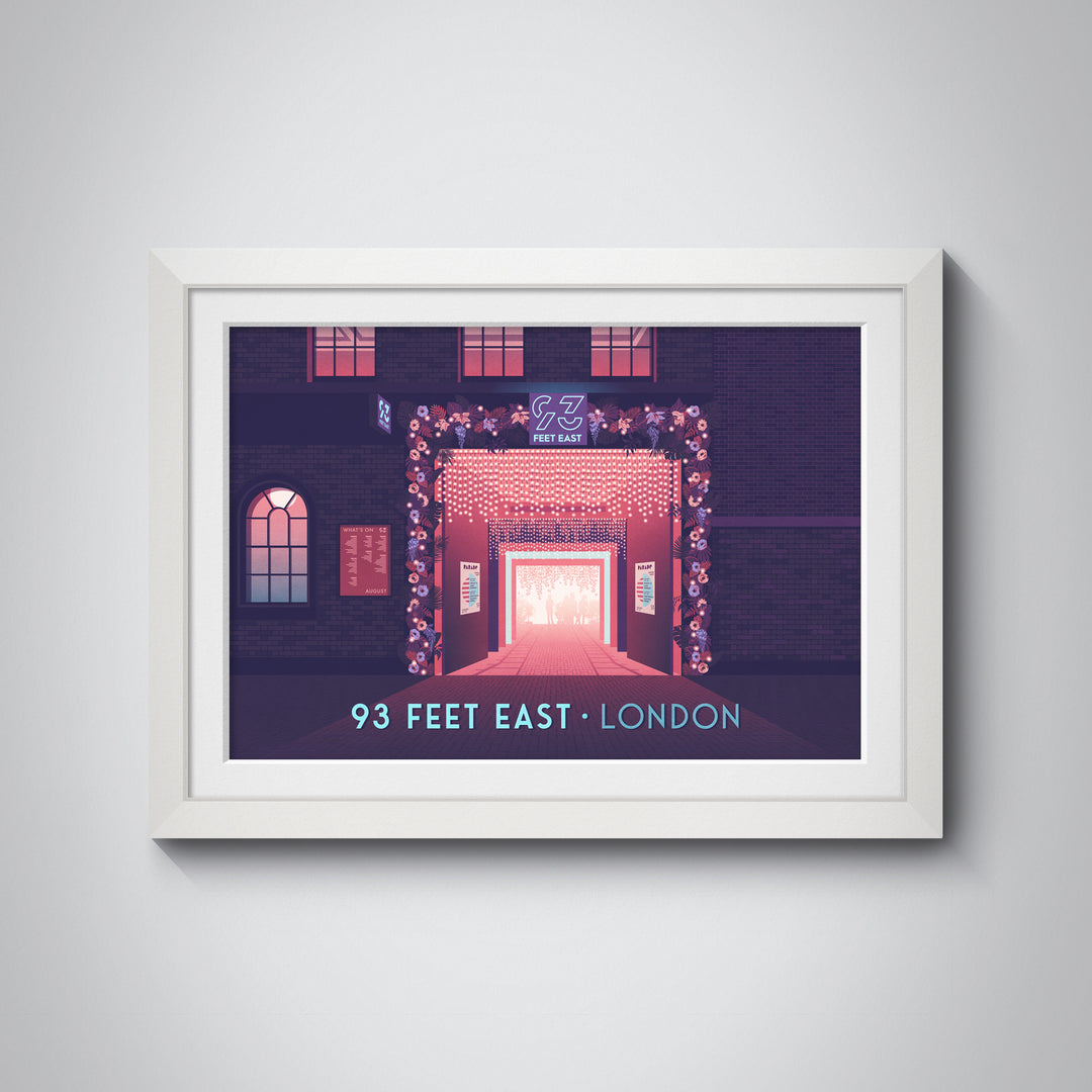 93 Feet East London Nightclub Travel Poster