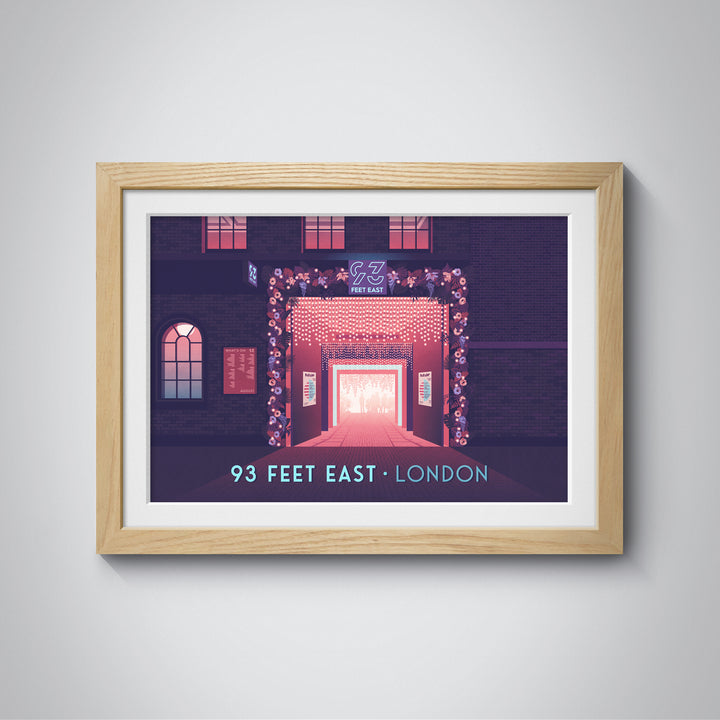 93 Feet East London Nightclub Travel Poster