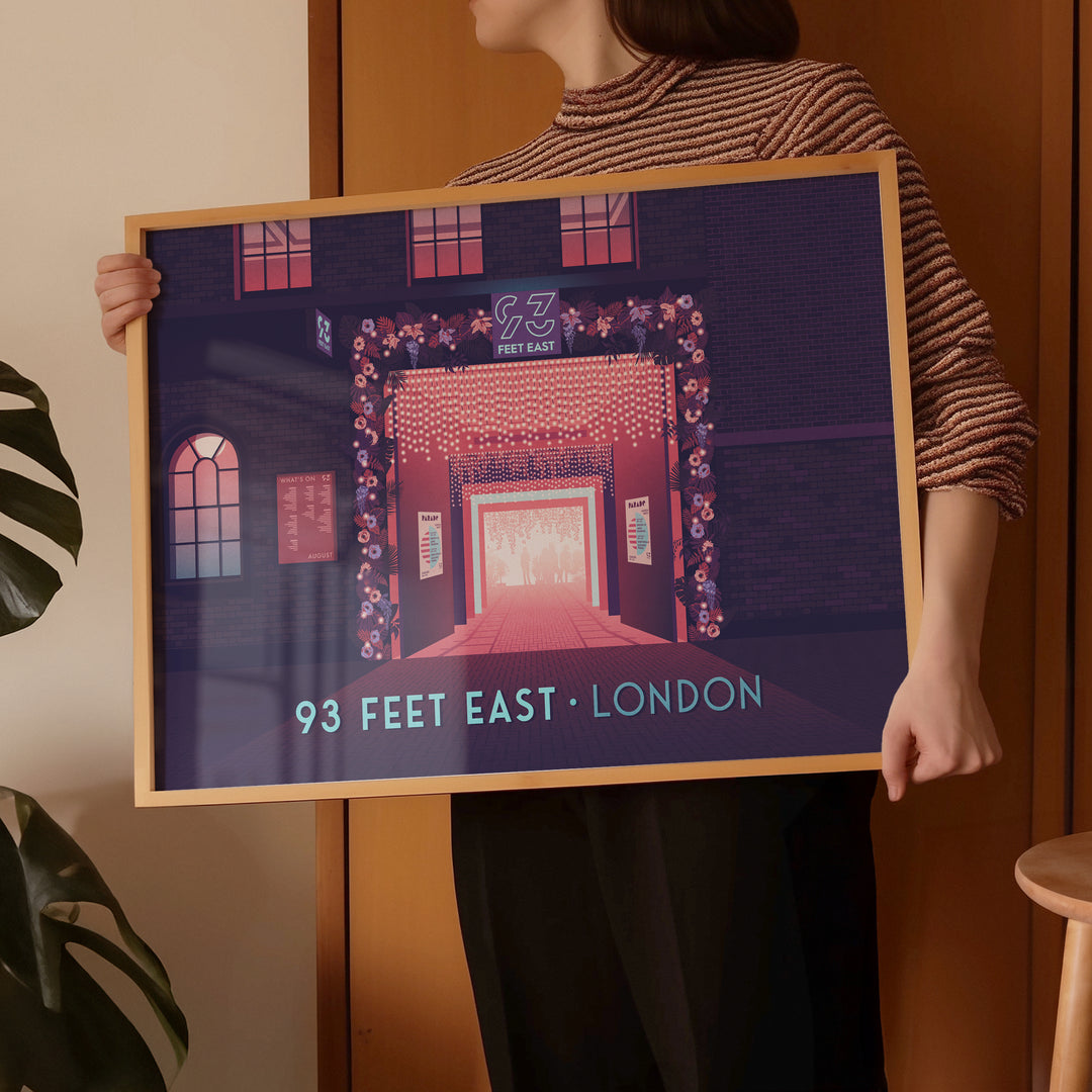 93 Feet East London Nightclub Travel Poster