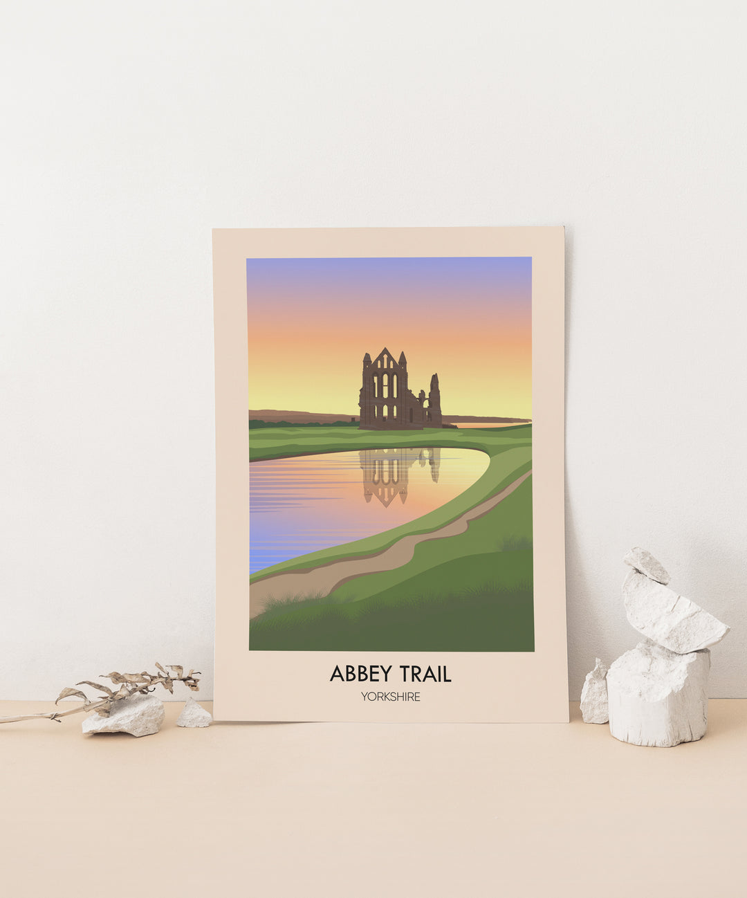 Abbey Trail Yorkshire Hiking Travel Poster