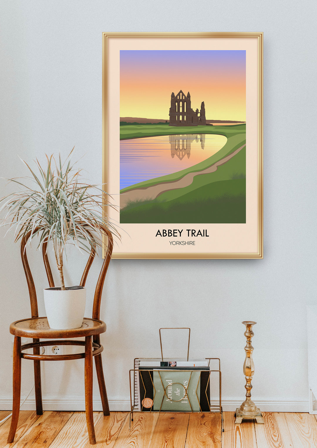 Abbey Trail Yorkshire Hiking Travel Poster