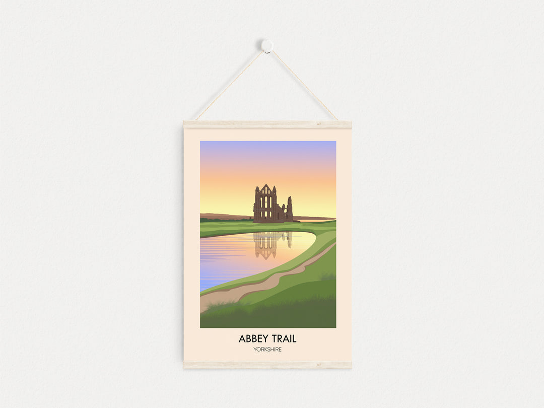 Abbey Trail Yorkshire Hiking Travel Poster