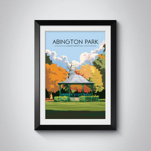 Abington Park Northampton Travel Poster