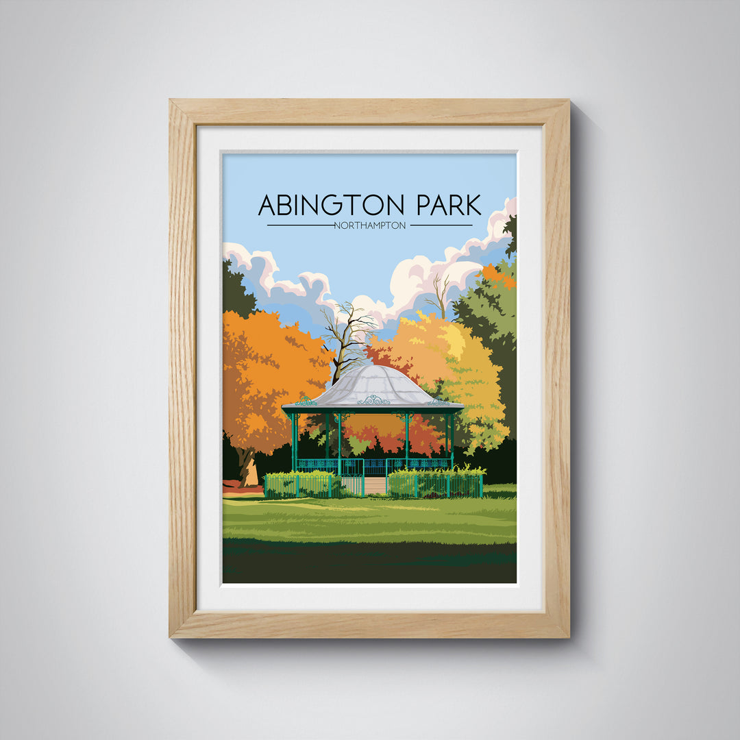 Abington Park Northampton Travel Poster