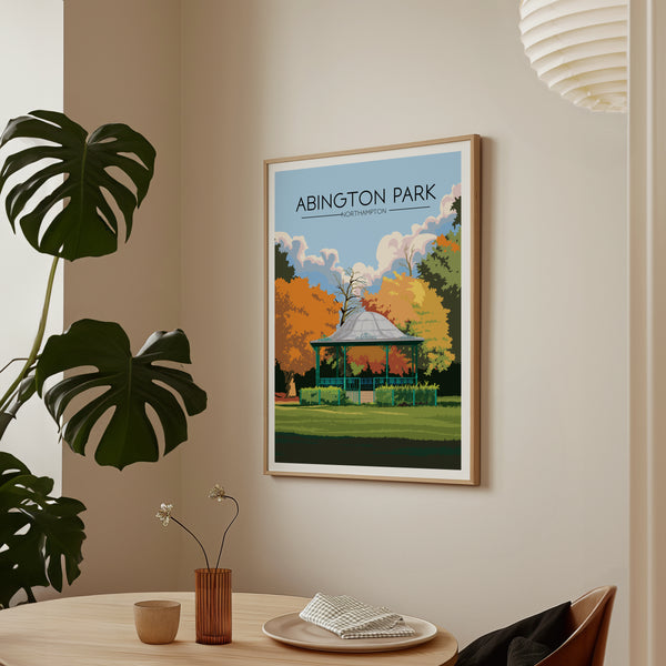 Abington Park Northampton Travel Poster