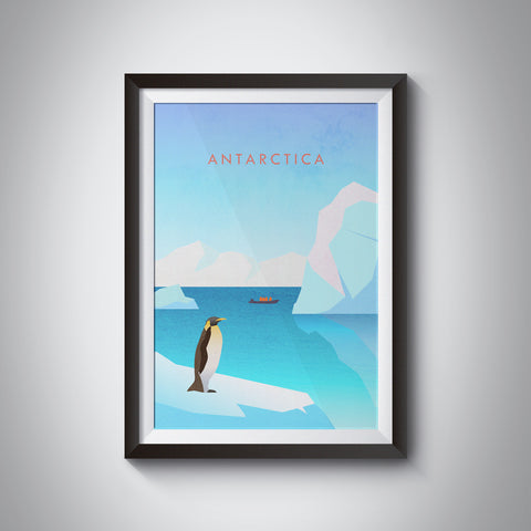 Antarctica Minimal Travel Poster