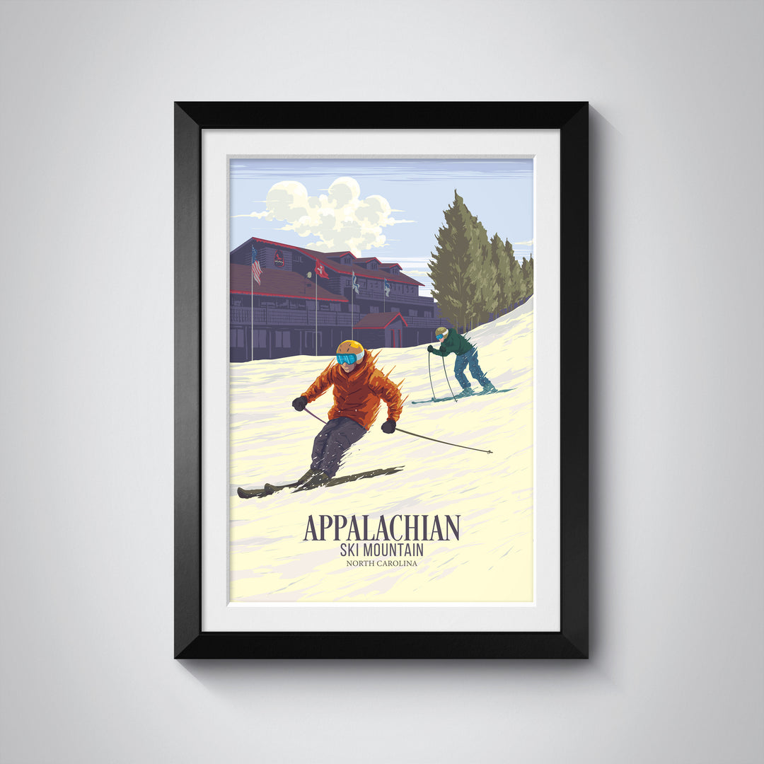 Appalachian Ski Mountain North Carolina USA Ski Resort Travel Poster