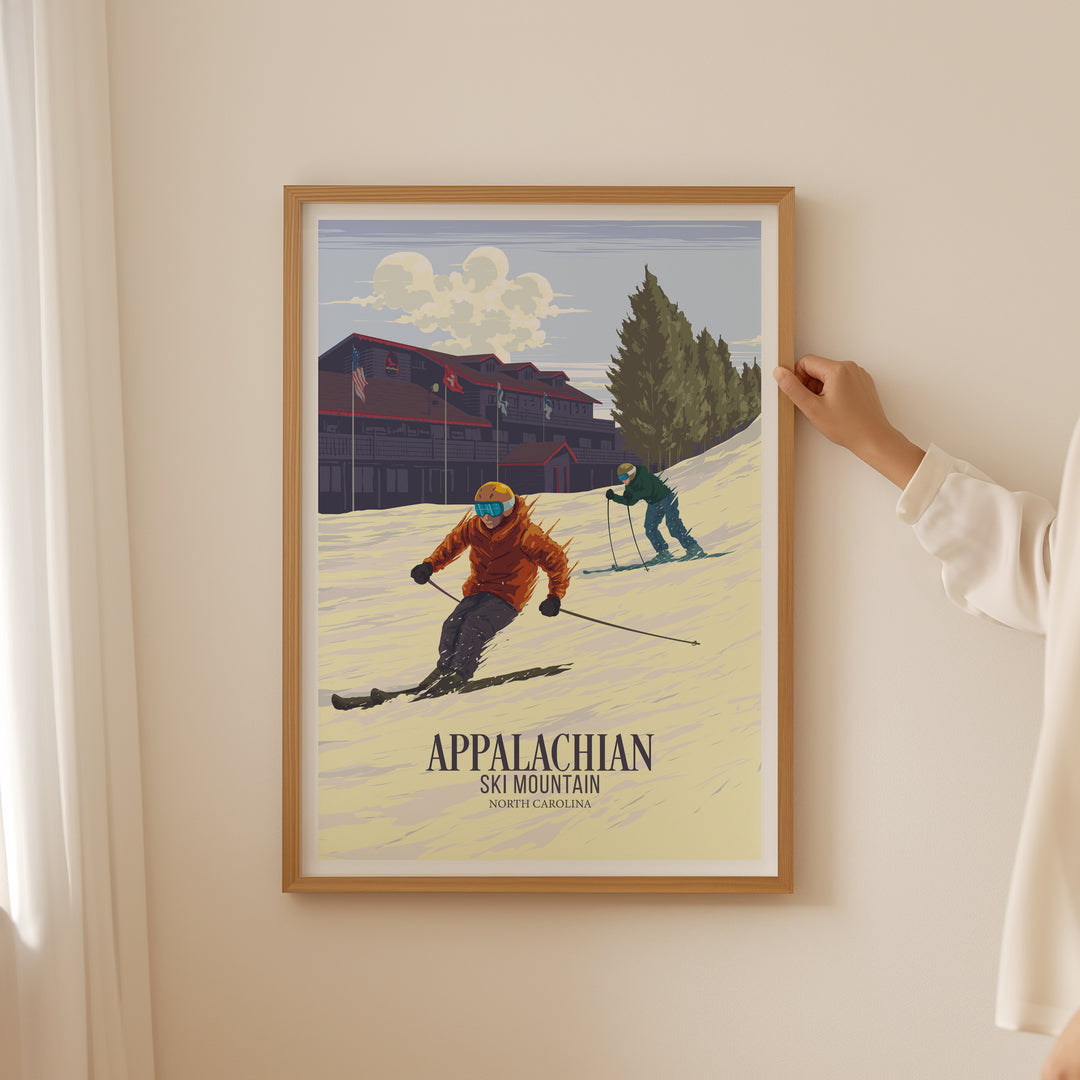 Appalachian Ski Mountain North Carolina USA Ski Resort Travel Poster