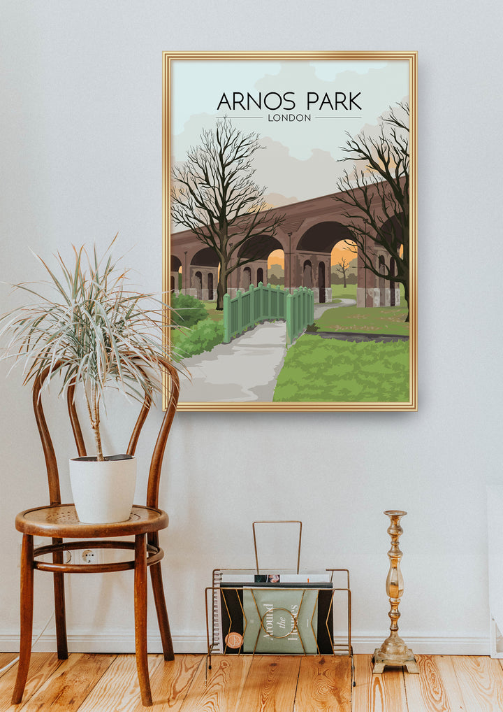 Arnos Park London Travel Poster