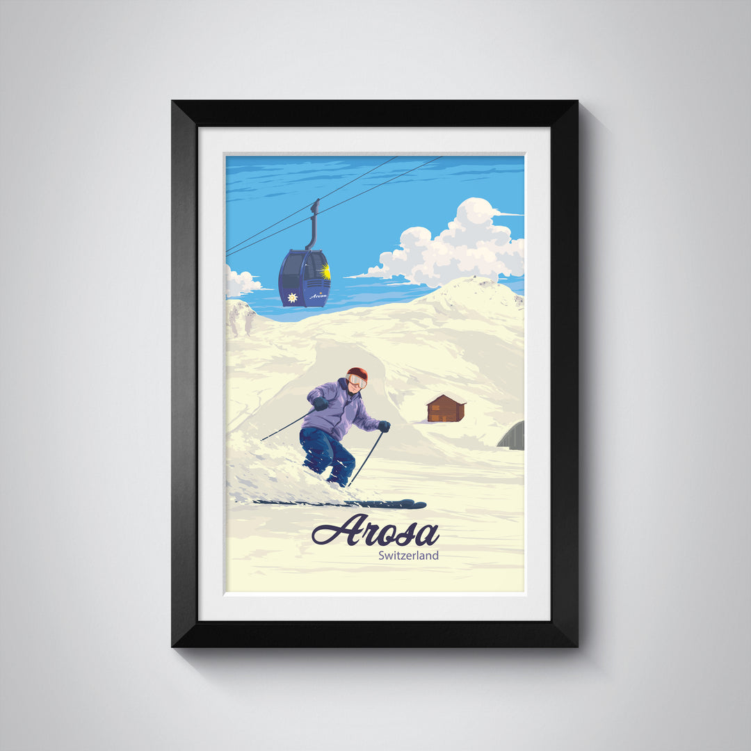 Arosa Switzerland Ski Resort Travel Poster