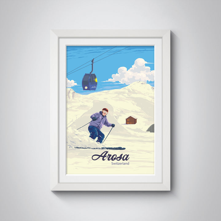 Arosa Switzerland Ski Resort Travel Poster