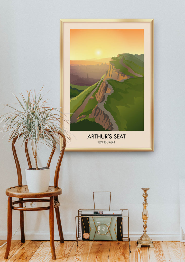 Arthur's Seat Edinburgh Scotland Travel Poster