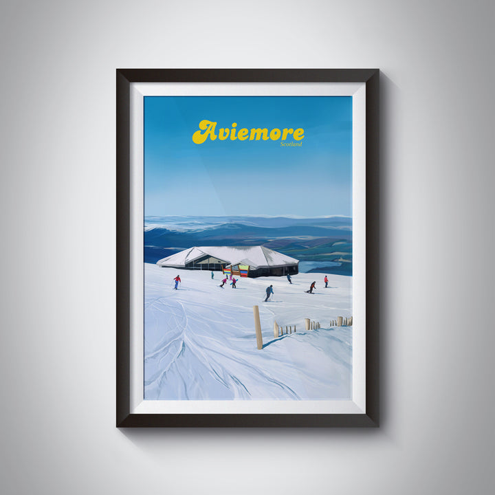 Aviemore UK Ski Resort Travel Poster