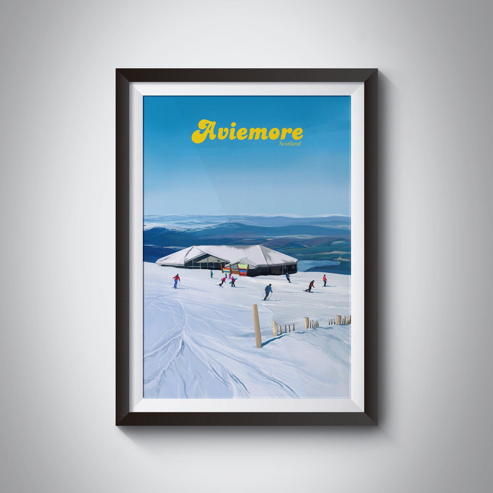 Aviemore UK Ski Resort Travel Poster