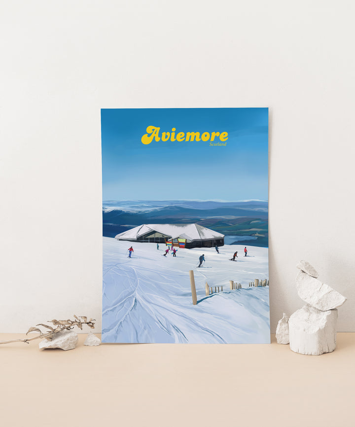 Aviemore UK Ski Resort Travel Poster