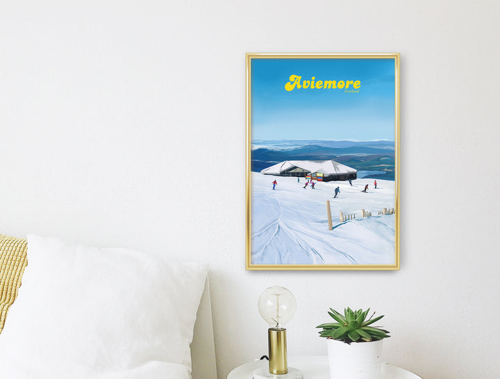 Aviemore UK Ski Resort Travel Poster