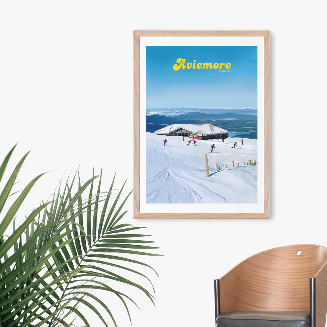 Aviemore UK Ski Resort Travel Poster