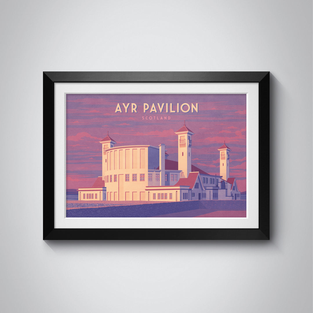 Ayr Pavilion Scotland Travel Poster