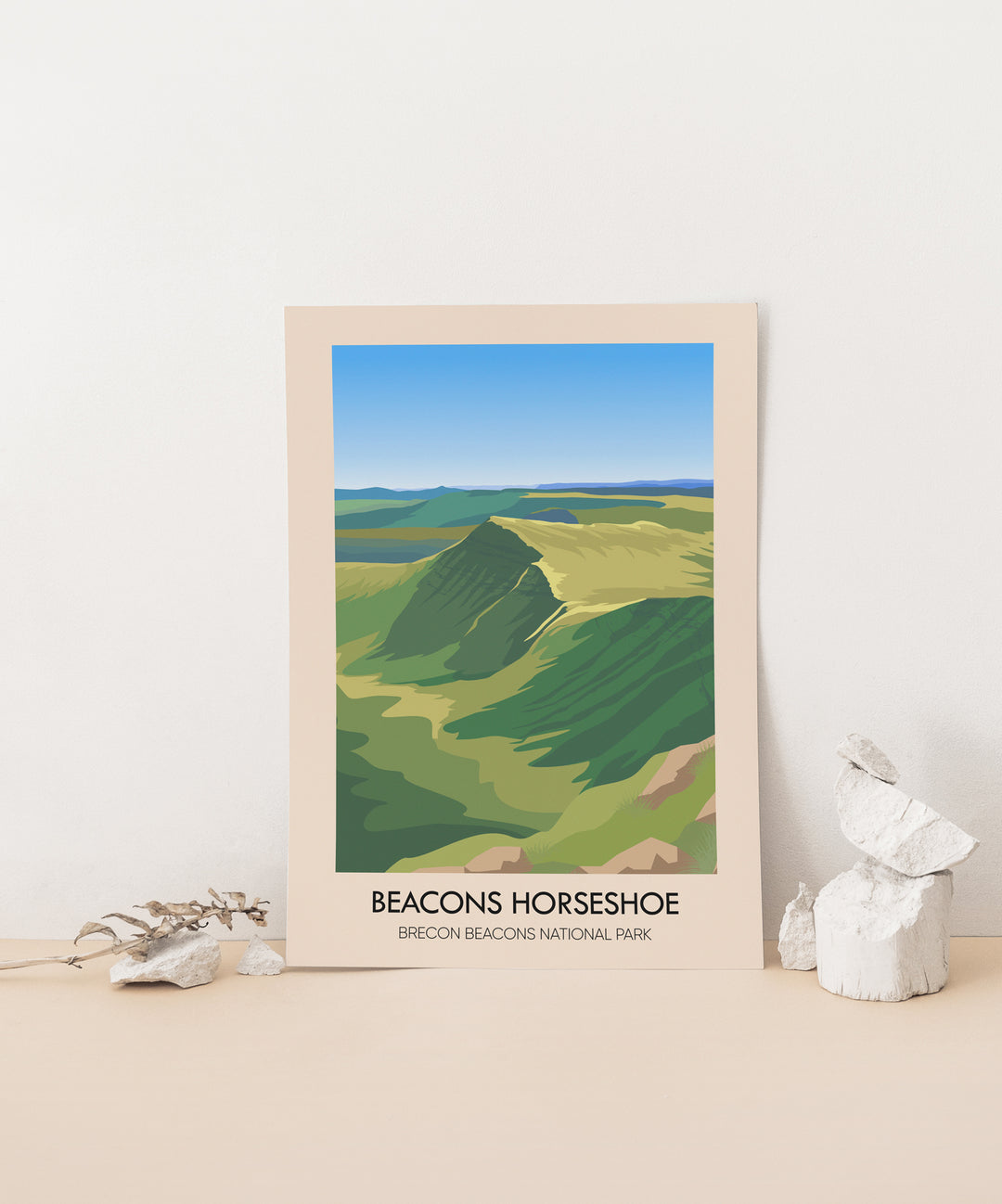 Beacons Horseshoe Brecon Beacons National Park Wales Travel Poster