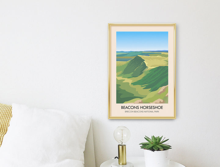 Beacons Horseshoe Brecon Beacons National Park Wales Travel Poster