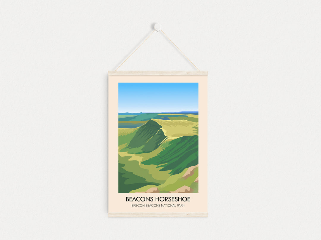 Beacons Horseshoe Brecon Beacons National Park Wales Travel Poster