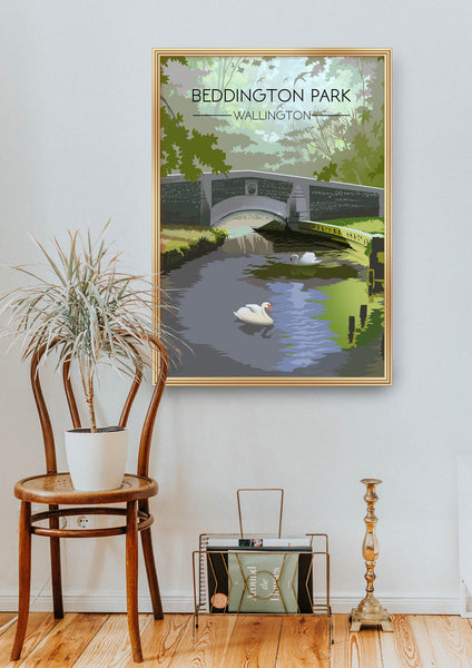 Beddington Park Wallington Travel Poster