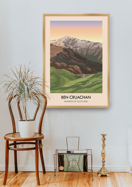 Ben Cruachan Munros of Scotland Travel Poster