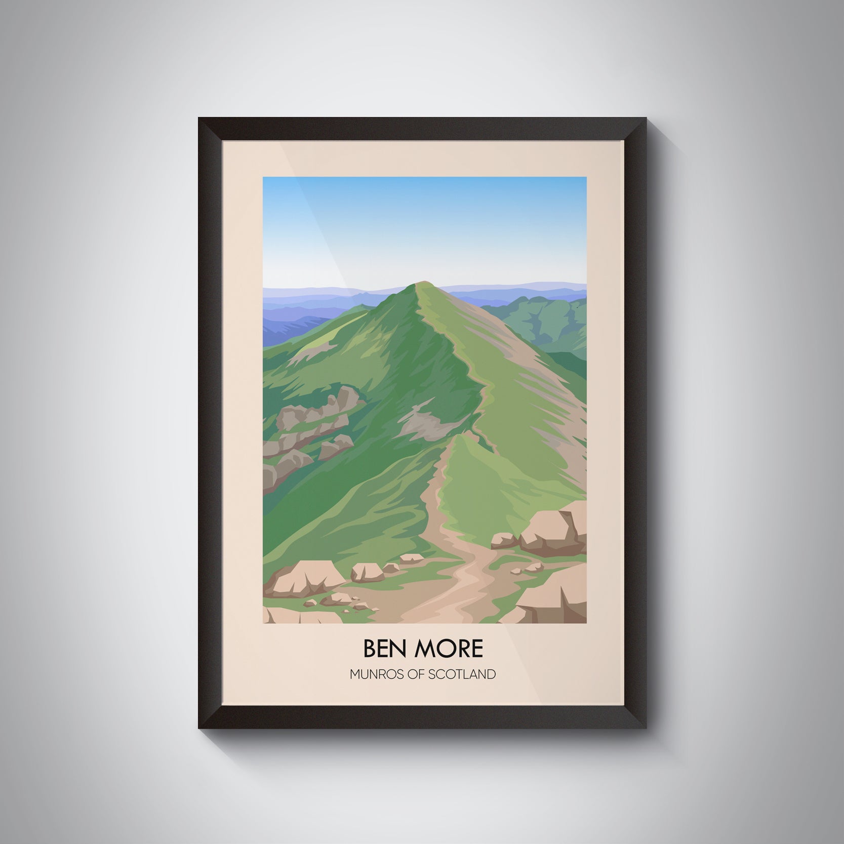 Ben More Munros of Scotland Travel Poster