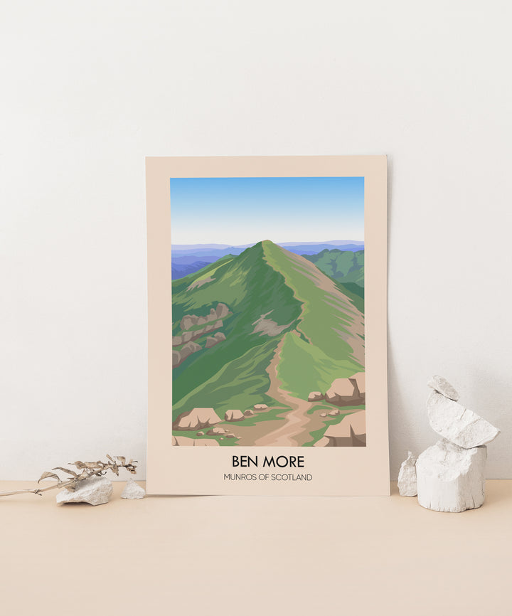 Ben More Munros of Scotland Travel Poster