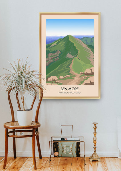 Ben More Munros of Scotland Travel Poster