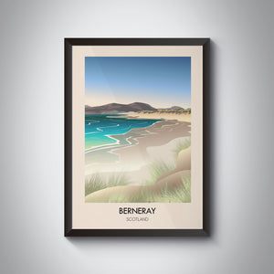 Berneray Scotland Travel Poster