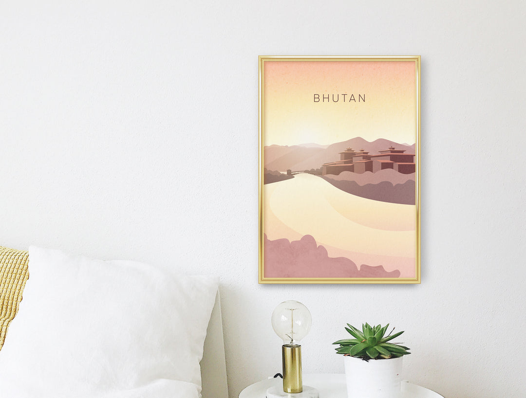 Bhutan Minimal Travel Poster