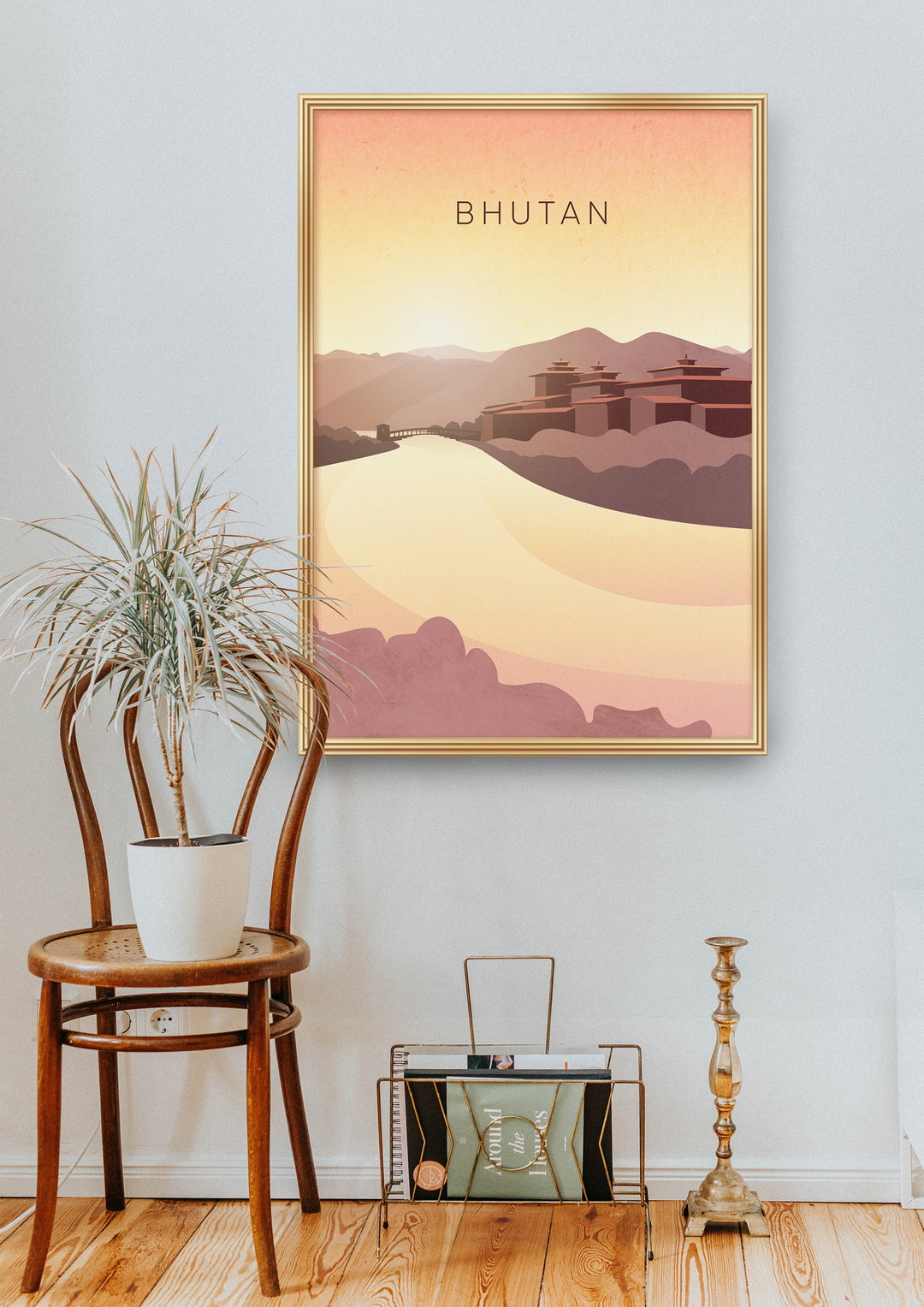 Bhutan Minimal Travel Poster