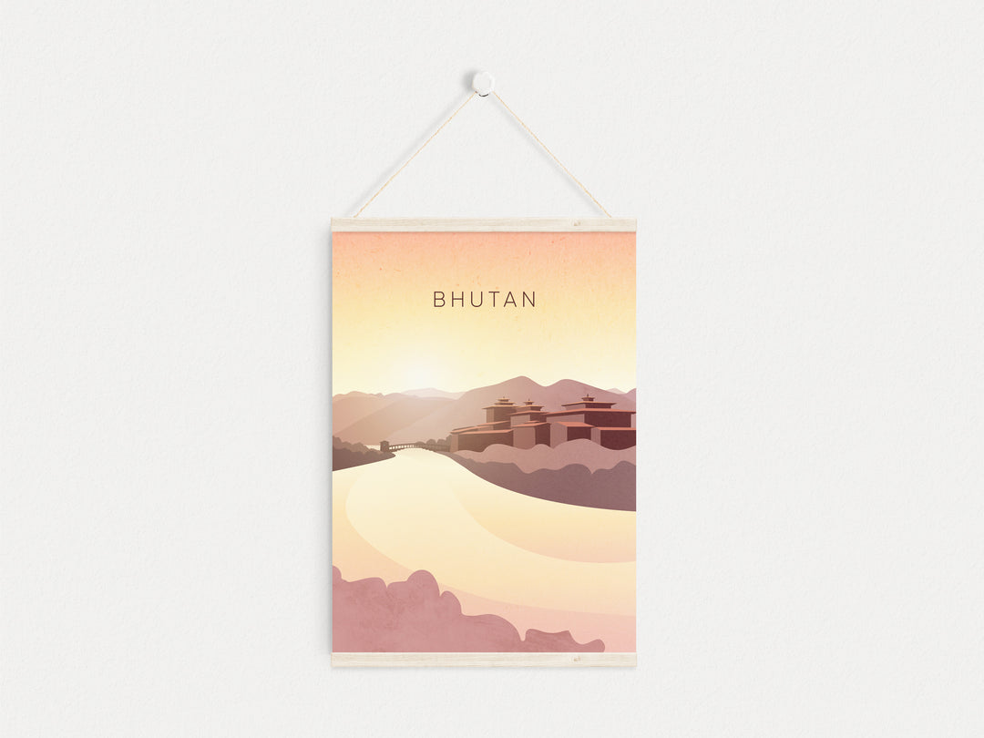 Bhutan Minimal Travel Poster