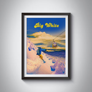 Big White Snowboarding Travel Poster