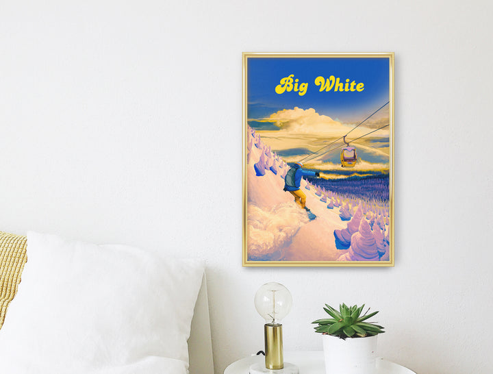 Big White Snowboarding Travel Poster