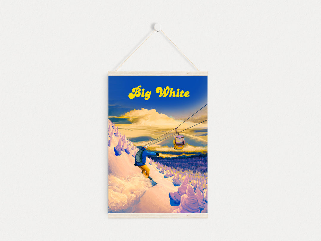 Big White Snowboarding Travel Poster