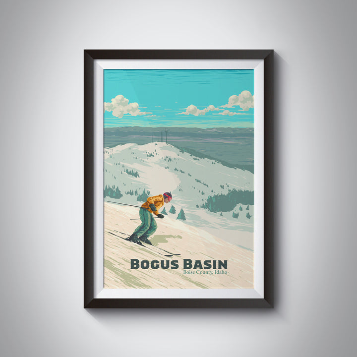 Bogus Basin Idaho Ski Resort Travel Poster