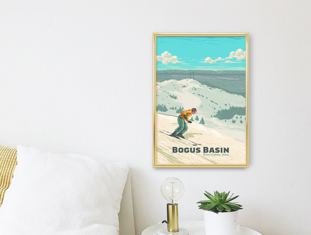 Bogus Basin Idaho Ski Resort Travel Poster