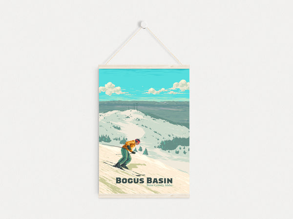 Bogus Basin Idaho Ski Resort Travel Poster