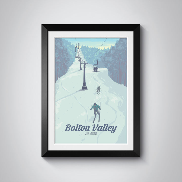 Bolton Valley Vermont USA Ski Resort Travel Poster